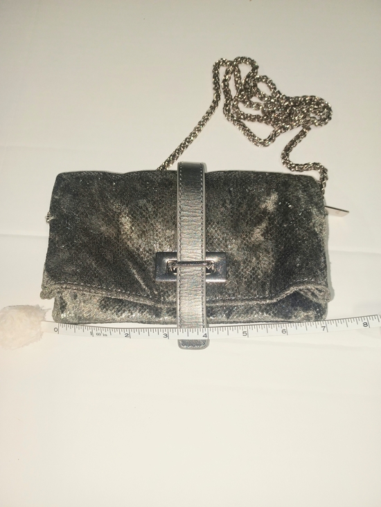 Cute no brand Handbags - Metallic Silver Crossbody Clutch with Chain Strap